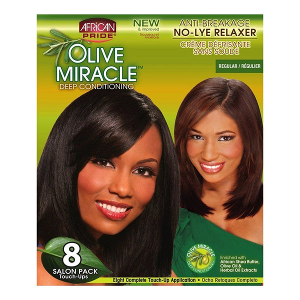 African Pride Olive Miracle No Lye Relaxer 8 Touch-Up Kit - Regular