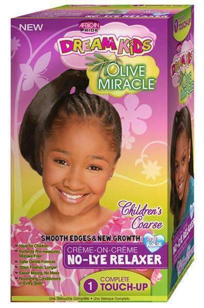 African Pride Dream Kids Olive Miracle No Lye Creme Relaxer 1 Touch Up Kit Coarse - Deluxe Beauty Supply