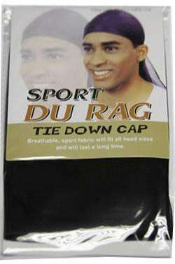 Magic Collection Sport Du Rag Tie Down Cap - Black - Deluxe Beauty Supply