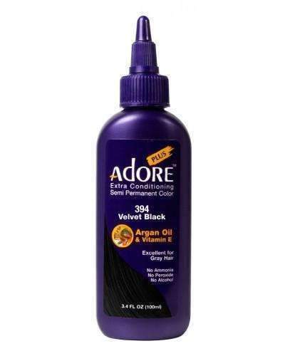 Adore Plus Hair Color For Gray Hair - 394 Velvet Black - Deluxe Beauty Supply