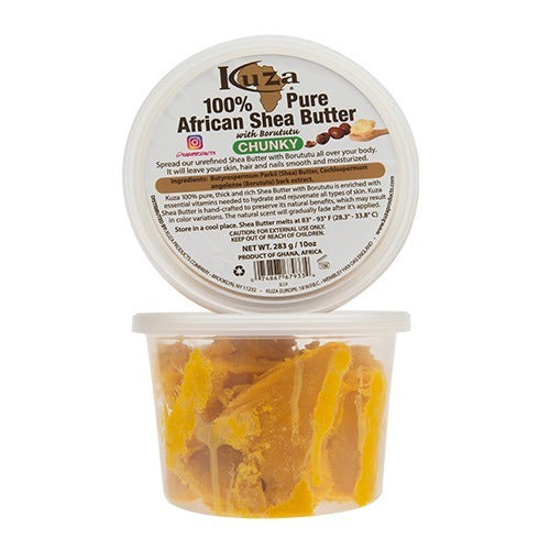 Kuza 100% Pure African Shea Butter Yellow Chunky - 10oz