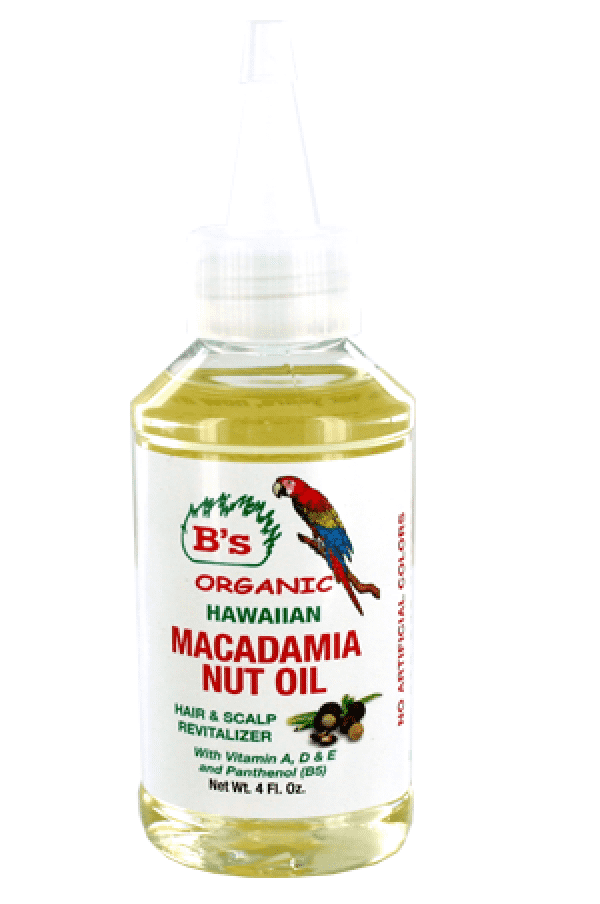 B's Organic Hawaiian Macadamia Nut Oil Hair & Scalp Revitalizer - Deluxe Beauty Supply