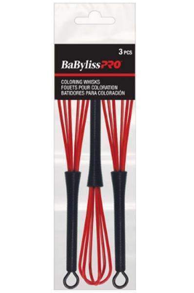 BaByliss Pro Coloring Whisks 3pc - Black & Red - Deluxe Beauty Supply