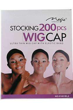 Magic Collection 200 Stocking Wig Caps Black #1401 - Deluxe Beauty Supply