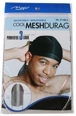 Magic Collection Cool Mesh Du Rag - Black - Deluxe Beauty Supply