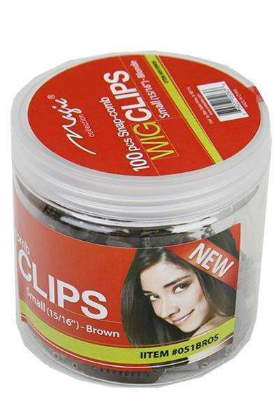 Magic Collection 100 Snap Comb Wig Clips Small 15/16" - Brown - Deluxe Beauty Supply