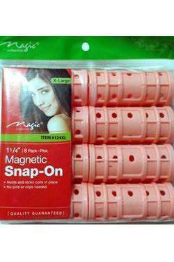 Magic Collection Extra Large Snap On Magnetic Rollers 1 ¼" Pink - Deluxe Beauty Supply