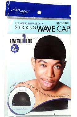 Magic Collection Stocking Wave Cap #1515BLA - Deluxe Beauty Supply