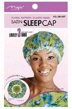 Magic Collection Floral Satin Sleep Cap #2261 - Deluxe Beauty Supply