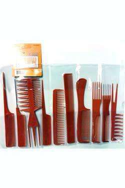 Magic Collection 10 Piece Comb Set Brown - Deluxe Beauty Supply