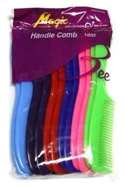 12 Pack Handle Combs - Assorted - Deluxe Beauty Supply