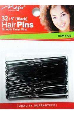 Magic Collection Hair Pins 3" #733 Black - Deluxe Beauty Supply