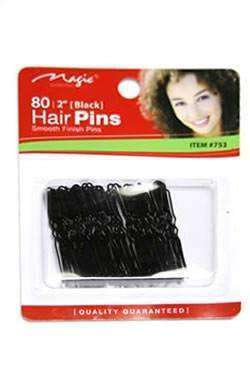 Magic Collection Hair Pins 2" #753 Black - Deluxe Beauty Supply