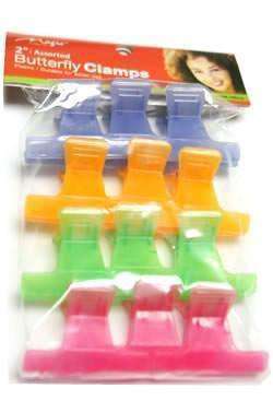 Magic Collection Butterfly Clamps 2 " - Assorted - Deluxe Beauty Supply