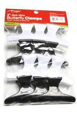 Magic Collection Butterfly Clamp 3" - Black & White - Deluxe Beauty Supply