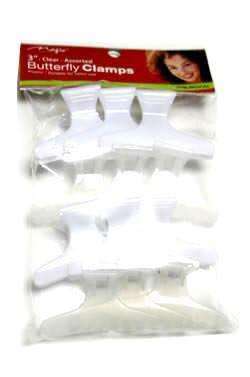 Magic Collection Butterfly Clamps 3 " - Clear - Deluxe Beauty Supply