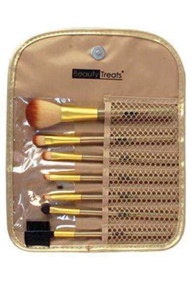Beauty Treats 7 Piece Brush Set - Metallic Gold #146 - Deluxe Beauty Supply