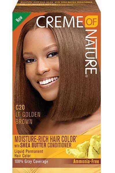 Creme Of Nature Moisture-Rich Hair Color - C20 Light Golden Brown - Deluxe Beauty Supply