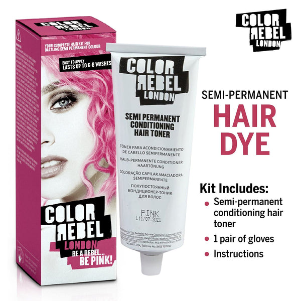 Color Rebel London Semi-Permanent Conditioning Hair Toner - Be Pink