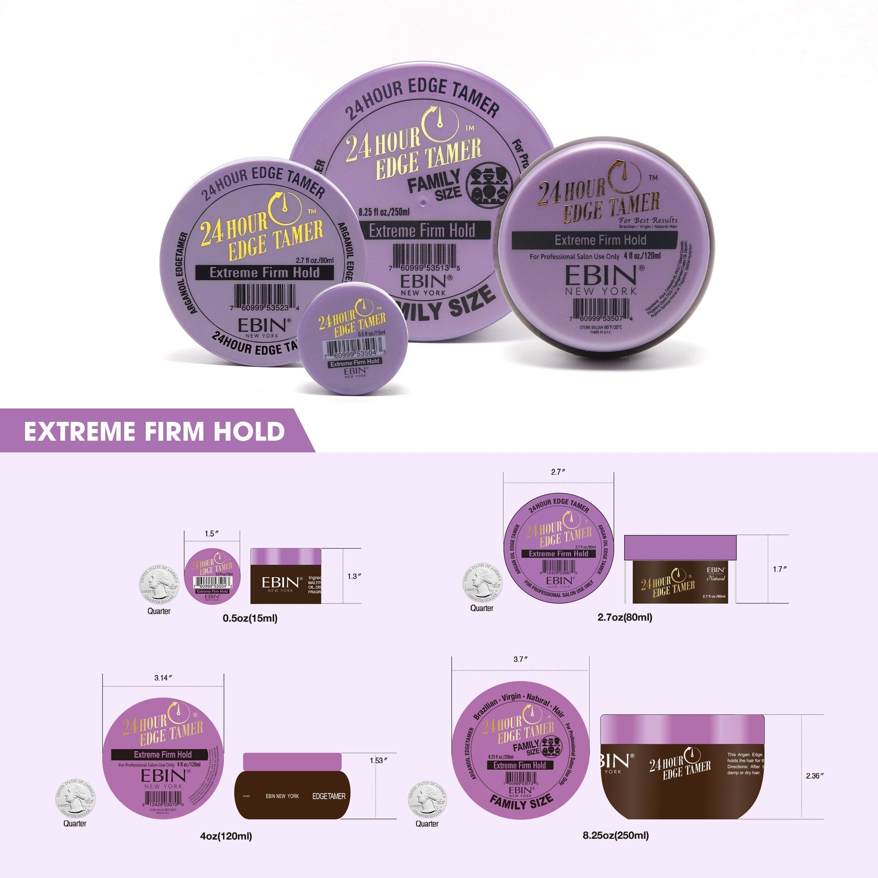 EBIN 24 Hour Edge Tamer Extreme Firm Hold 2.7oz