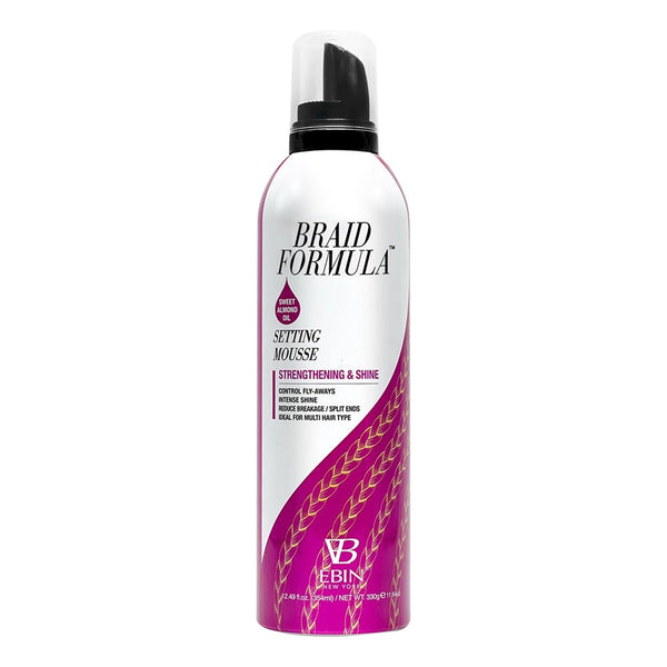 EBIN Braid Formula Strengthening & Shine Setting Mousse - Sweet Almond Oil