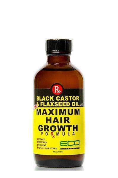 Eco Style Black Castor & Flaxseed Oil Maximum Hair Growth Oil 4oz - Deluxe Beauty Supply