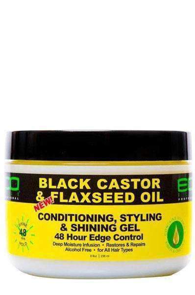 Eco Style Black Castor & Flaxseed Oil Conditioning, Styling & Shining Gel - Deluxe Beauty Supply