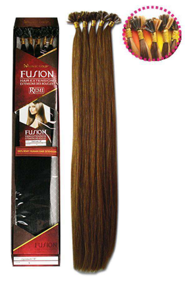 Magic Gold Remy 100% Human Fusion Hair Extensions Optimum 18" - Deluxe Beauty Supply