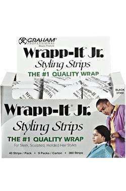 Wrapp-It Jr. Styling Strips Carton Black #37350 - Deluxe Beauty Supply