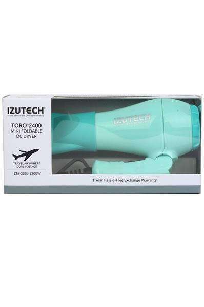 Izutech TORO 2400 Mini Foldable Hair Dryer - Turquoise - Deluxe Beauty Supply