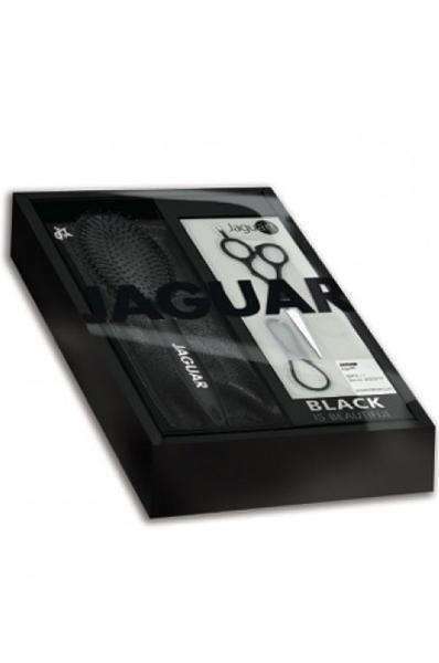 Jaguar White Line Black Paradise Scissors 5-1/2" Offset & Brush Set - Deluxe Beauty Supply