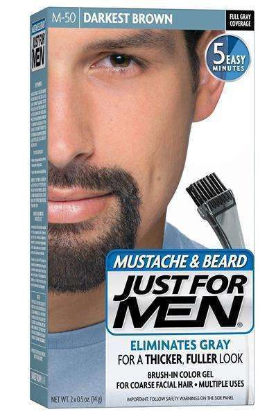 Just For Men Mustache & Beard Hair Color - M-50 Darkest Brown - Deluxe Beauty Supply