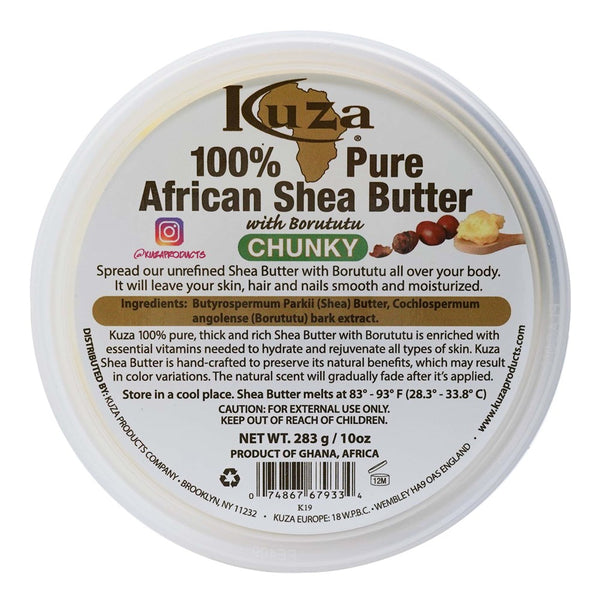 Kuza 100% Pure African Shea Butter Yellow Chunky - 10oz