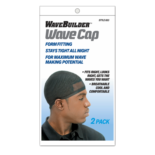 WaveBuilder Wave Cap #653 Black - Deluxe Beauty Supply