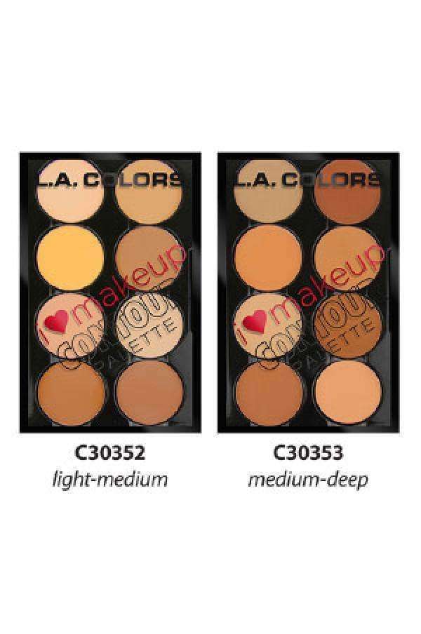 L.A.Colors Complete Contour Palette 8 Shade Set - Deluxe Beauty Supply