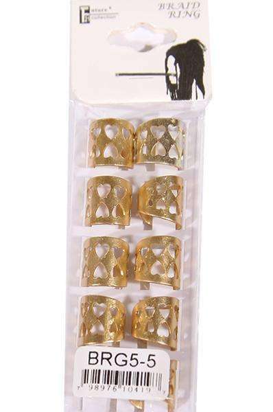 Gold Aluminum Braid Ring Tubes - Hearts - Deluxe Beauty Supply