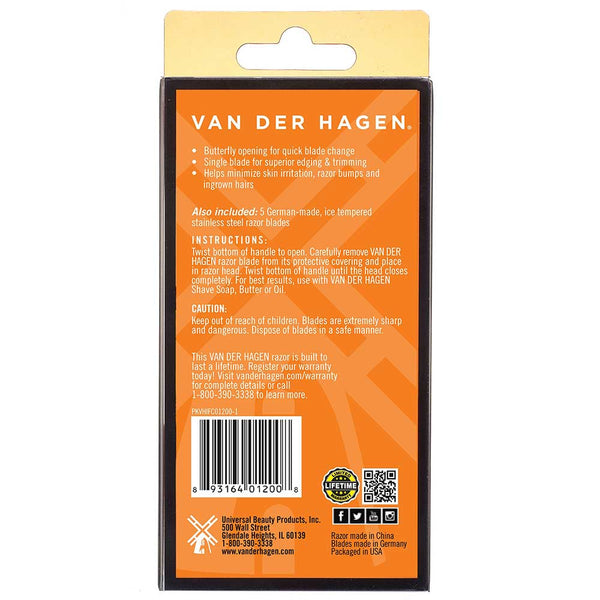 Van Der Hagen Traditional Long Handle 110mm Safety Razor - Chrome