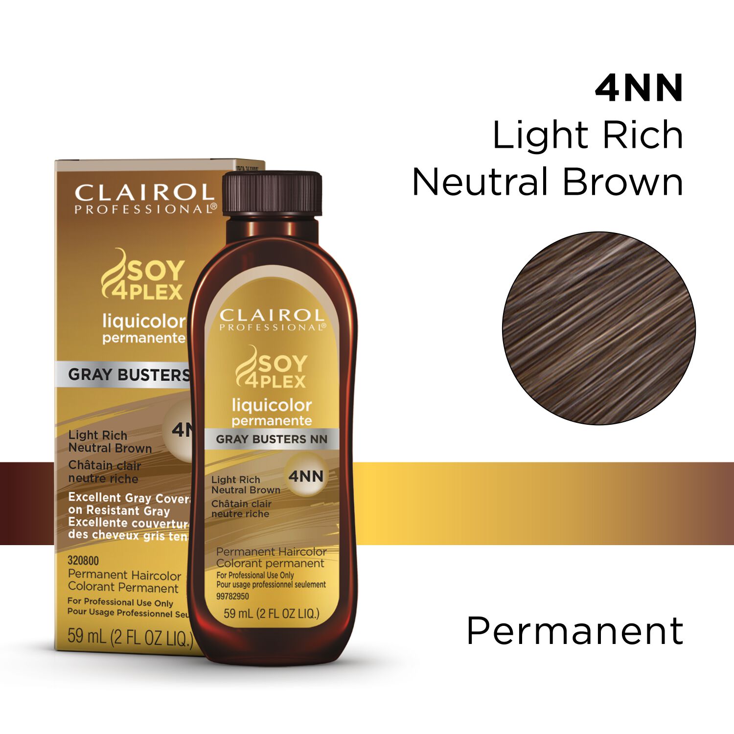 Clairol Professional SOY4PLEX LiquiColor Permanent Hair Color - 4NN Light Rich Neutral Brown