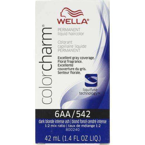 Wella Color Charm Permanent Liquid Hair Color - 6AA/542 Dark Blonde Intense Ash - Deluxe Beauty Supply