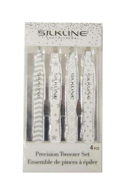 Silkline Professionals Precision Tweezer Set 4pcs - Deluxe Beauty Supply