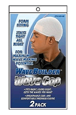 Mr. Durag Stocking Wave Cap w Wide Band 2Pc Black