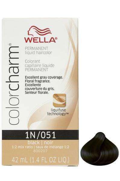Wella Color Charm Permanent Liquid Hair Color - 1N/051 Black - Deluxe Beauty Supply