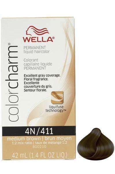 Wella Color Charm Permanent Liquid Hair Color - 4N/411 Medium Brown - Deluxe Beauty Supply