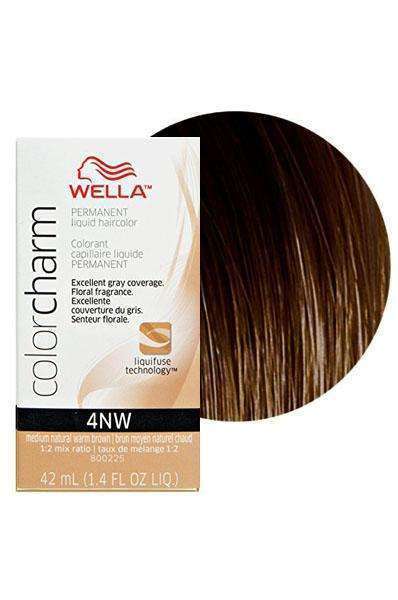 Wella Color Charm Permanent Liquid Hair Color - 4NW Medium Natural Warm Brown - Deluxe Beauty Supply