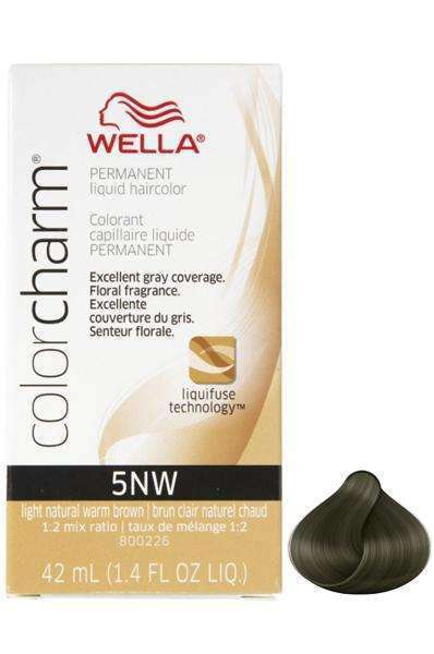 Wella Color Charm Permanent Liquid Hair Color - 5NW Dark Golden Brown - Deluxe Beauty Supply