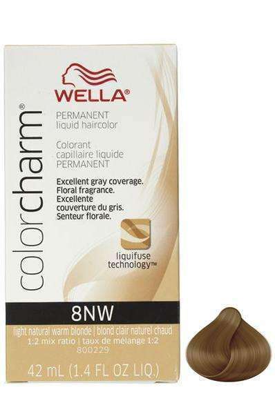 Wella Color Charm Permanent Liquid Hair Color - 8NW Light Natural Warm Blonde - Deluxe Beauty Supply