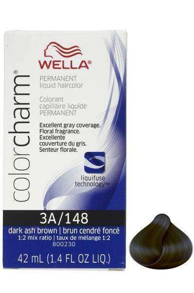 Wella Color Charm Permanent Liquid Hair Color - 3A/148 Dark Ash Brown - Deluxe Beauty Supply