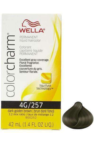 Wella Color Charm Permanent Liquid Hair Color - 4G/257 Dark Golden Brown - Deluxe Beauty Supply