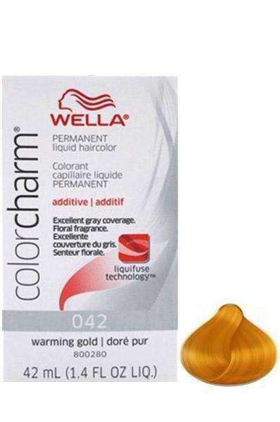 Wella Color Charm Permanent Liquid Hair Color Additive - 042 Warming Gold - Deluxe Beauty Supply