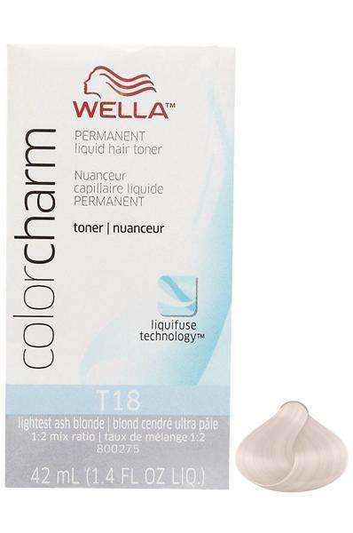 Wella Color Charm Permanent Liquid Hair Toner - T18 Lightest Ash Blonde - Deluxe Beauty Supply